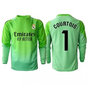 Real Madrid Thibaut Courtois #1 Maalivahti Jalkapallovaatteet Vieraspaita 2025-26 Pitkähihainen